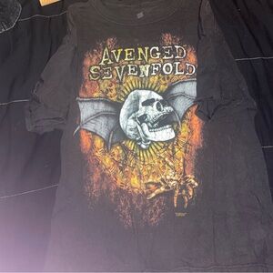 Vintage Avenged sevenfold winged skull Hanes Black ComfortSoft T-Shirt size xl